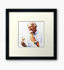 Joe Biden Eating Ice Cream Framed Print