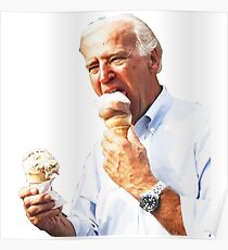 Joe Biden Eating Ice Cream Poster