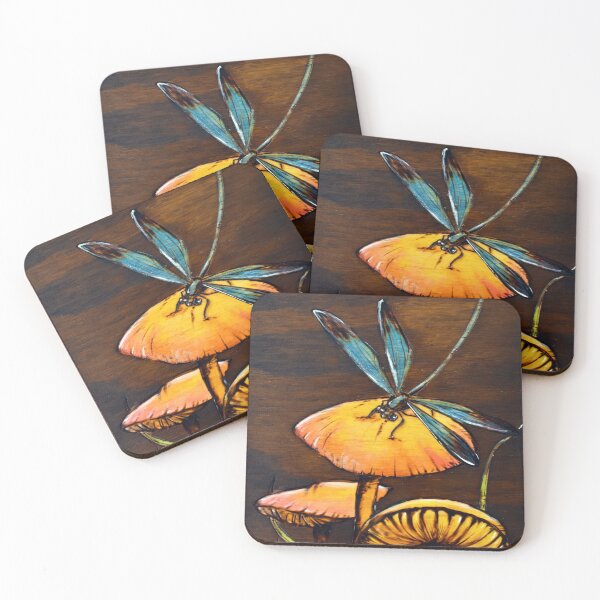 Item preview, Dragonfly on a mushroom  designed and sold by VsWildArt.