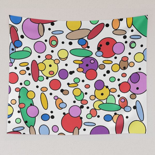 Item preview, All-Over Multi-color, Random Circles, Oblong Shapes, Dots Design designed and sold by ThisNThatImages.