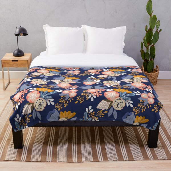 Item preview, Navy and pink florals designed and sold by FiTambling.