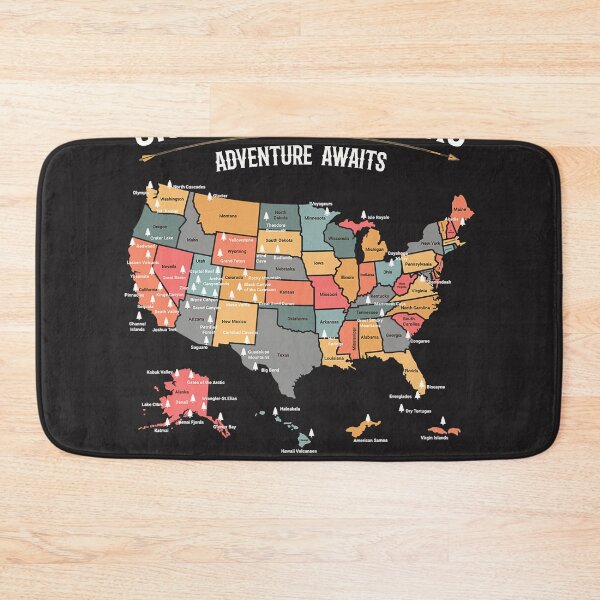 Item preview, US National Parks Map Preserve Protect Hiking Camping  designed and sold by SuzyTanner.