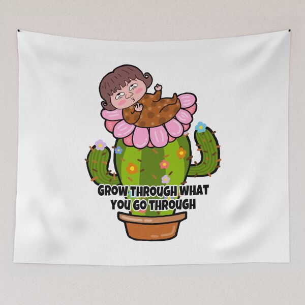 Item preview, Grow through what you go through. Middle finger girl grows from cactus designed and sold by Ms-Wgaf.