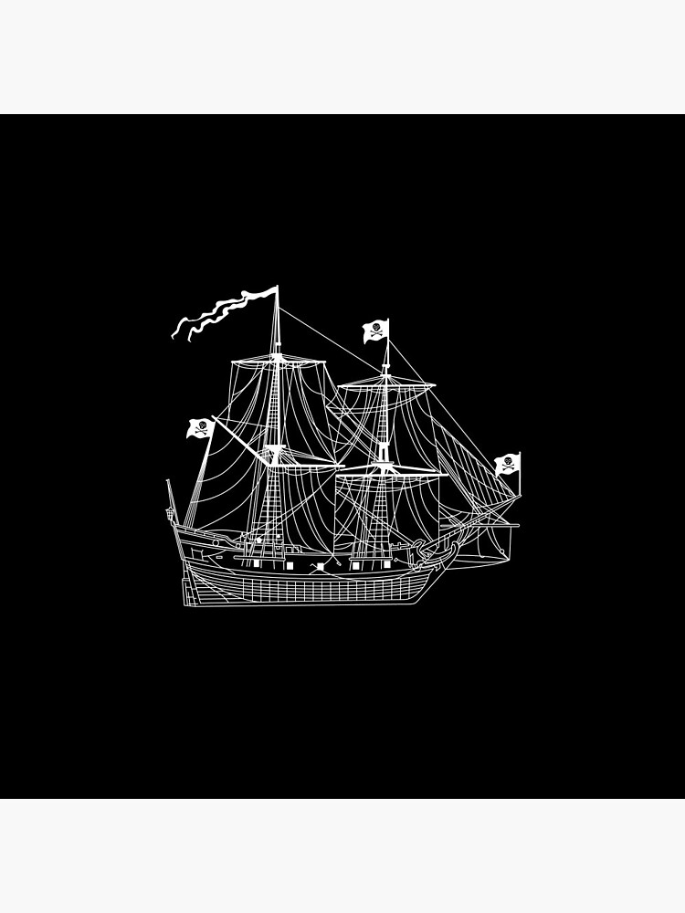 Thumbnail 3 von 3, Button, Pirate Ship Diagram Blueprint Crossbones Sailing Pirate Gear designt und verkauft von DynamicDesign.