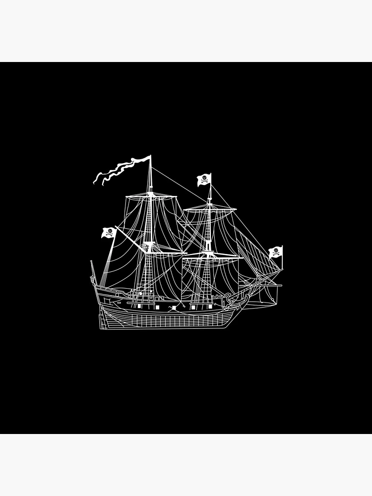 Thumbnail 3 von 3, Button, Pirate Ship Diagram Blueprint Crossbones Sailing Pirate Gear designt und verkauft von DynamicDesign.