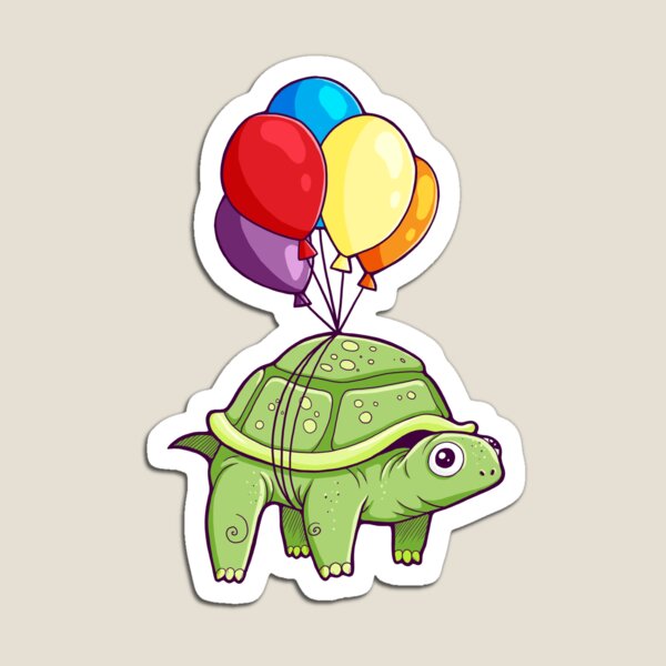 Vista previa del artículo con la obra «Tortuga - Diversión con globos», diseñado y vendido por TeaToucan.
