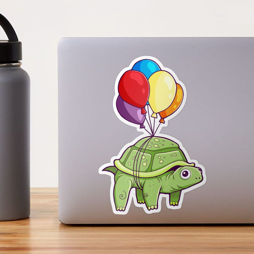 Balloon Turtle Fun Sticker