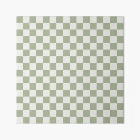 Checkerboard Mini Check Pattern in Sage Green and Off White