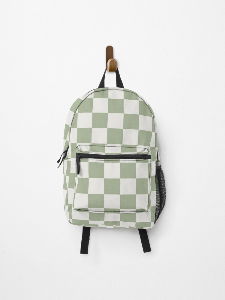 Checkerboard Mini Check Pattern in Sage Green and Off White