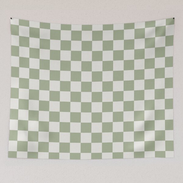 Item preview, Checkerboard Mini Check Pattern in Sage Green and Off White designed and sold by kierkegaard.