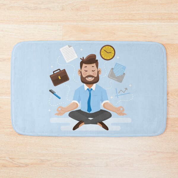 Item preview, Cartoon Business People Meditating Illustration designed and sold by Peekonet.