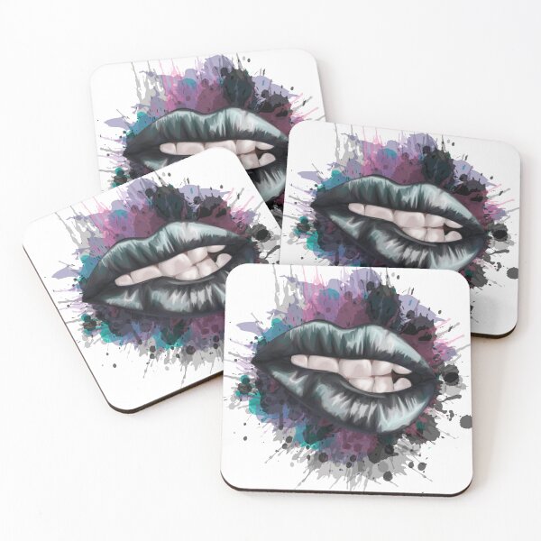 Item preview, lips with watercolor stain - sensual lips with paint designed and sold by amazinGraphic.