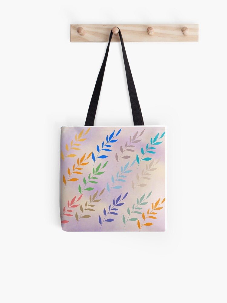 Thumbnail 1 of 2, Tote Bag, Colorful Leafs pattern designed and sold by Suguna Ganeshan.