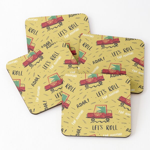 Item preview, Childish Seamless Pattern with Dino Driver designed and sold by Peekonet.