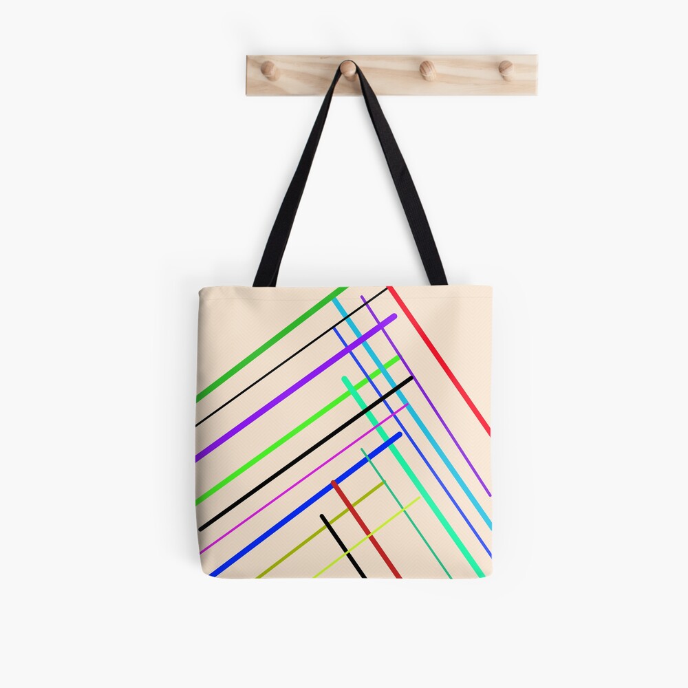 Simple Stripe Pattern Design in Green Black and White Tote Bag for Sale by  NellVerde