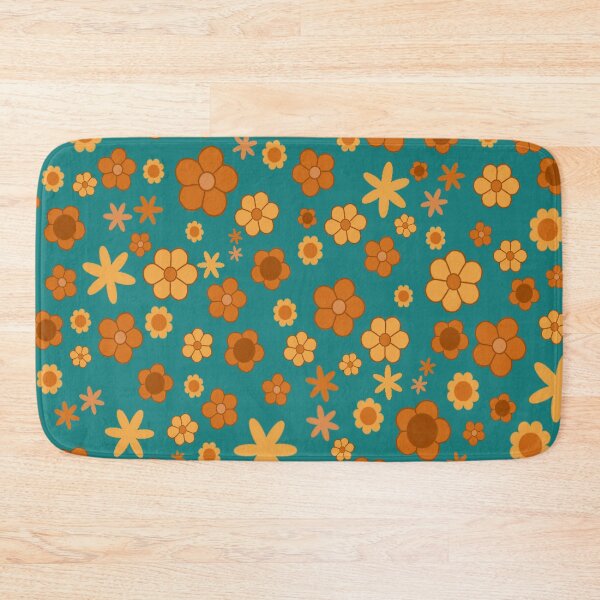 Item preview, Aesthetic Blue and Orange Floral Pattern designed and sold by tellurica.