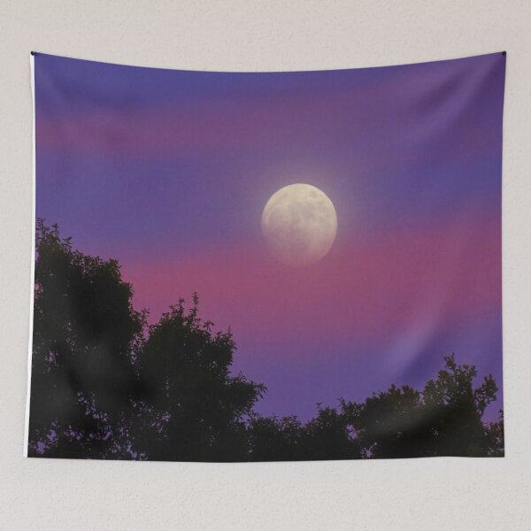 Item preview, Waxing Gibbous Moon And Pink Clouds designed and sold by JackieSparrow23.