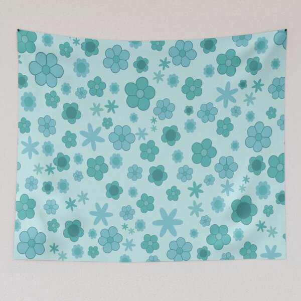 Item preview, Aesthetic Blue Floral Pattern designed and sold by tellurica.