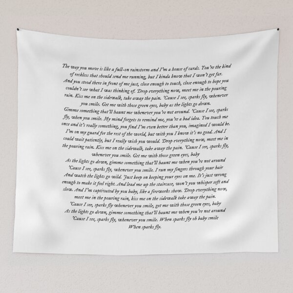 Item preview, Sparks Fly Lyrics - Taylor Swift designed and sold by bombalurina.