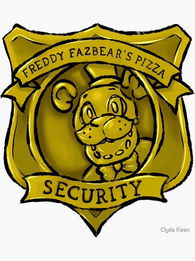 Fazbear Security -Gold Sticker for Sale by Clyde Keen