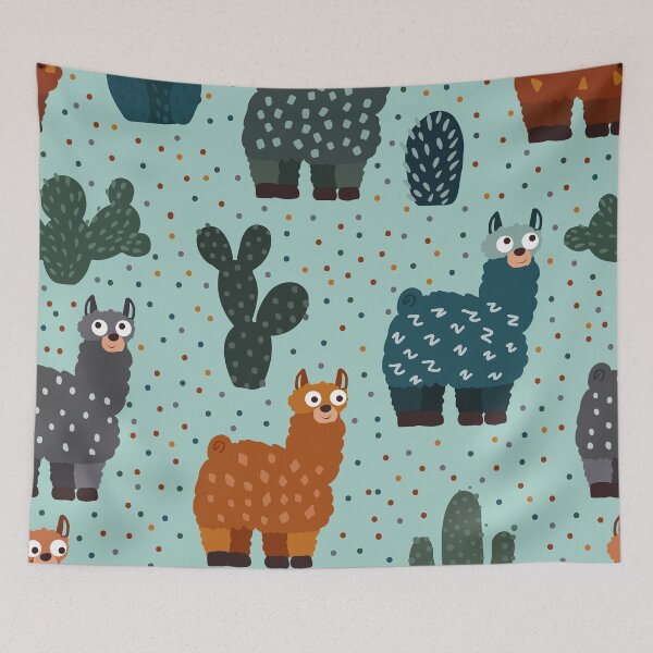 Item preview, Funny llamas among cacti designed and sold by Nadyafilin.