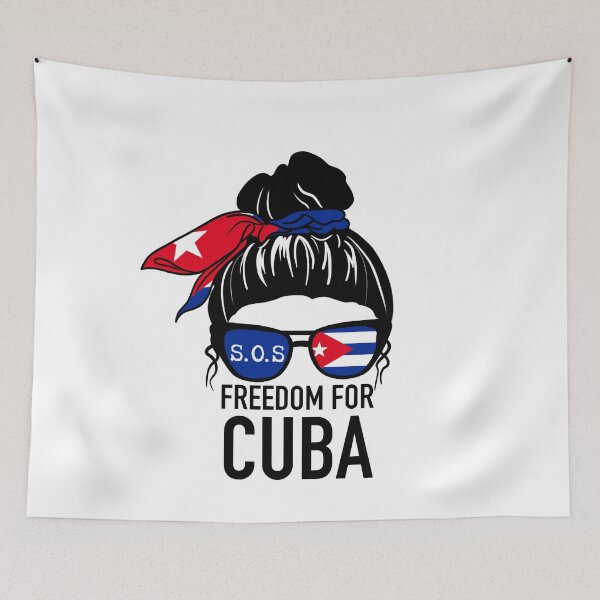Item preview, Cuba Flag Messy Bun Hair Women Free Cuba SOS Cuba designed and sold by Mixture-DESIGN.