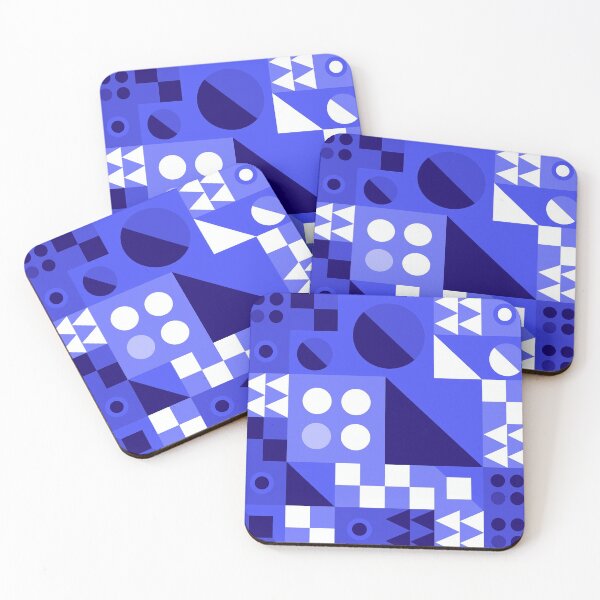 Item preview, Blue and White triangle circle pattern designed and sold by Colandia.