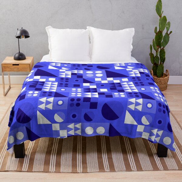 Item preview, Blue and White triangle circle pattern designed and sold by Colandia.