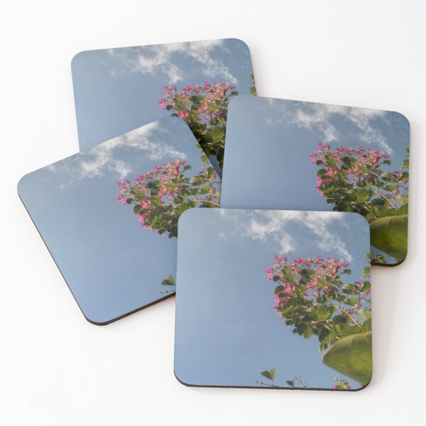Item preview, Blue Sky and Pink Flowers with Greenery  designed and sold by Anmol Arts.