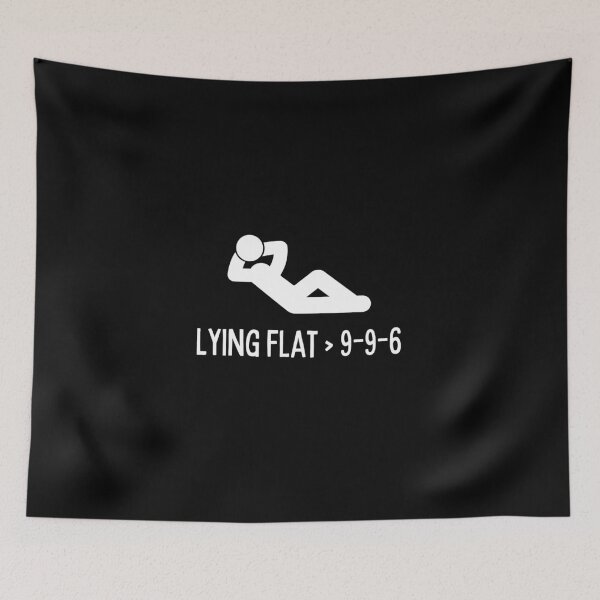 Item preview, Copy of Lying Flat/ Tang ping/ 躺平 > 9-9-6 v2 - sticker print designed and sold by ThousandAutumns.