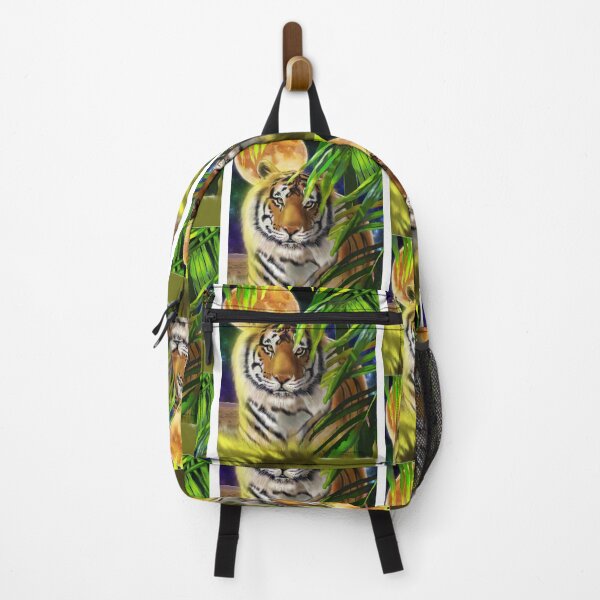 Item preview, Stalking tiger hiding in the grass with background moon designed and sold by TJHstudio.