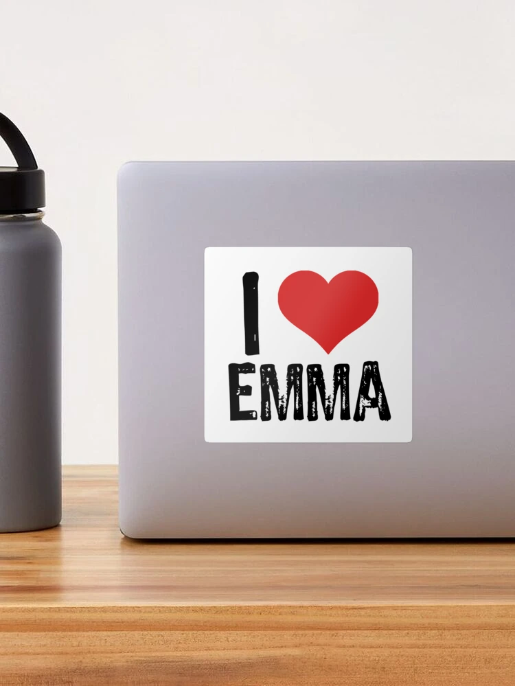 I Heart Emma Personalized Name Designs First Names And Hearts, I Love Emma  - Almohada de 18 x 18 pulgadas, multicolor