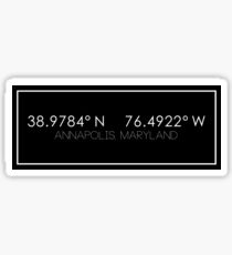 Annapolis Coordinates Sticker