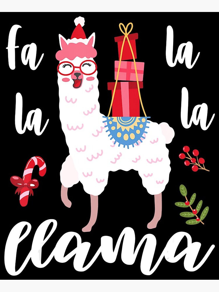 Fa La La Llama Llama Christmas Shirt Women Men Kids Art Print for