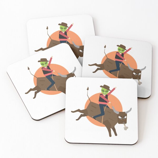 Artikelvorschau, Alien Bull Rider Cowboy Country Rodeo Reiten entworfen und verkauft von awearlydesigns.