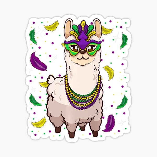 Mardi Gras Stickers Printable PNG – Pixel Llama