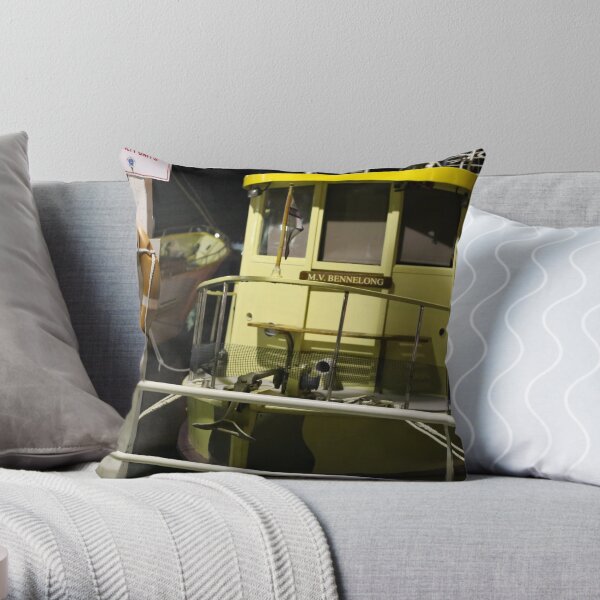Yellow Boat Throw Pillow