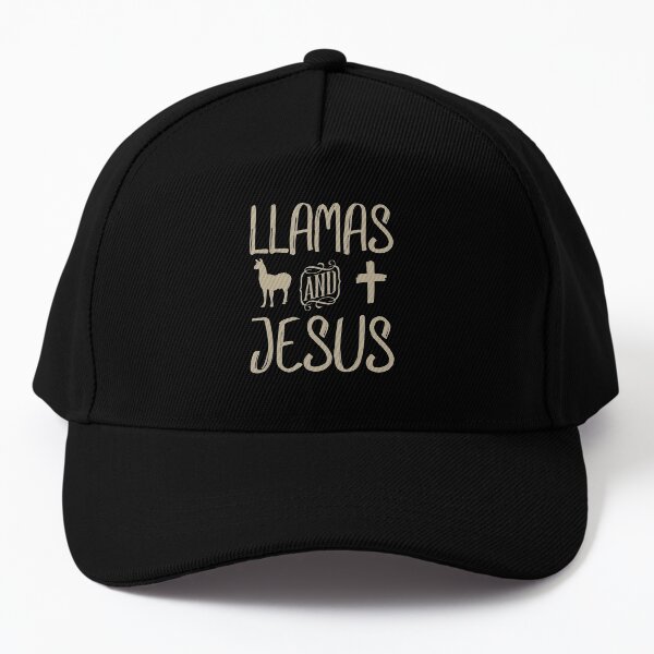 Llamas And Jesus With Cross Religious Baseball Cap
