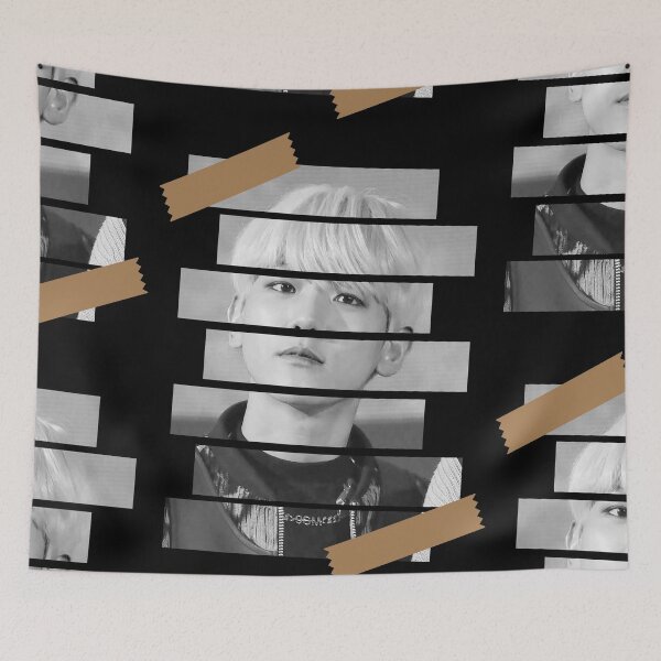 Item preview, Byun Baek hyun SuperM Baekhyun Korean Kpop Monochrome Stripe Design designed and sold by Piosenka Art.