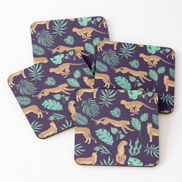 Item preview, Tropical leaves, cheetah designed and sold by DerSenat.