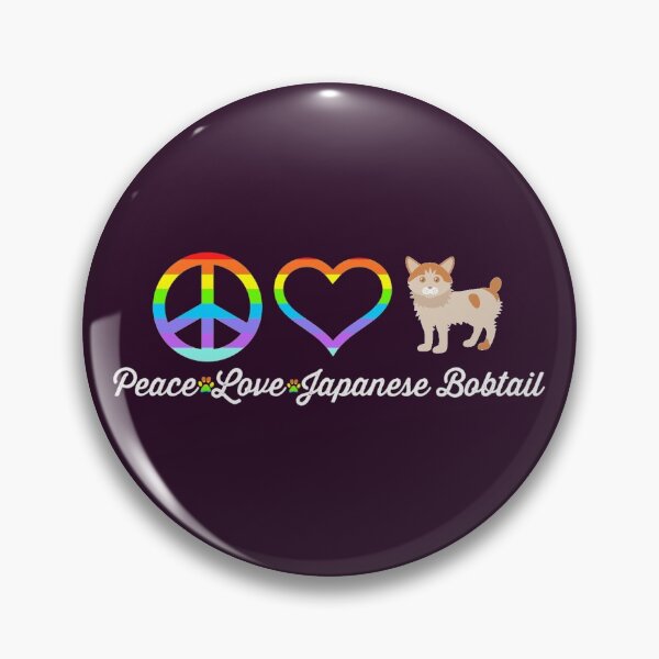 Item preview, Peace Love Japanese Bobtail Cat designed and sold by S Cube Design.
