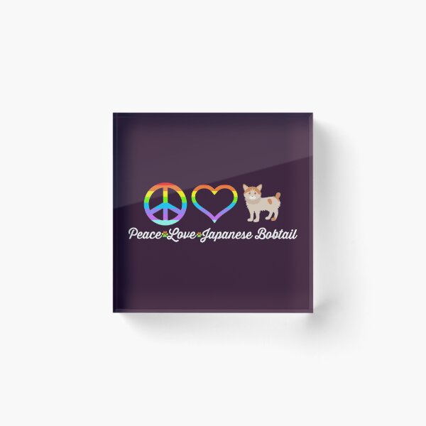 Item preview, Peace Love Japanese Bobtail Cat designed and sold by S Cube Design.