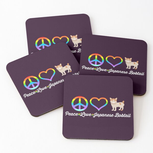 Item preview, Peace Love Japanese Bobtail Cat designed and sold by S Cube Design.