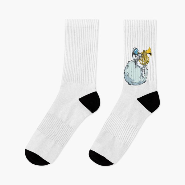 Item preview, astronaut playing french horn music horn designed and sold by awearlydesigns.