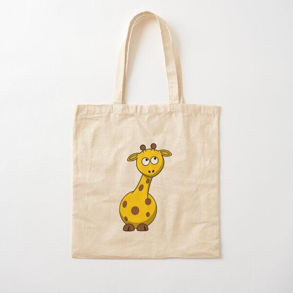 baby giraffe cute cartoon funny happy funny Cotton Tote Bag