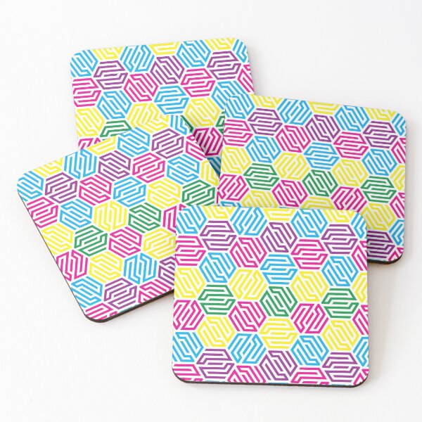 Item preview, Hexagon colorful maze pattern designed and sold by bunbun369.