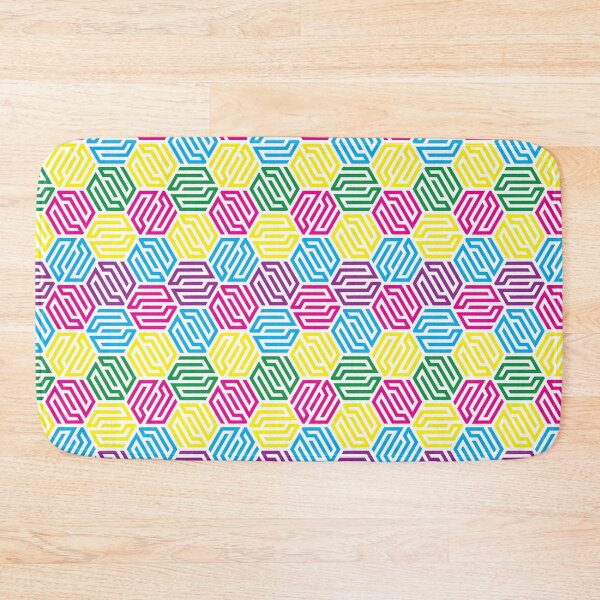Item preview, Hexagon colorful maze pattern designed and sold by bunbun369.