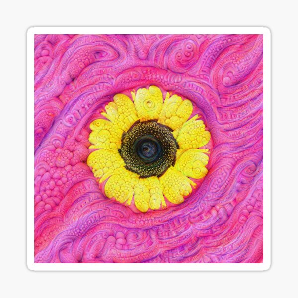 Item preview, Sunflower on pink #DeepDream designed and sold by blackhalt.