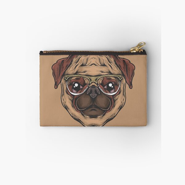 Item preview, Hand Drawing Vintage Pug Head with Sunglasses Vector Illustration designed and sold by Peekonet.