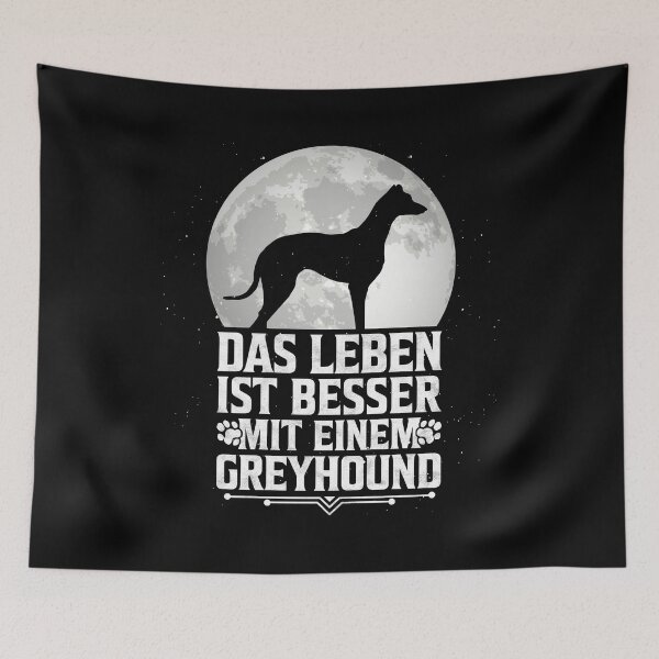 Artikelvorschau, Leben mit Greyhound kurzhaariger Windhund Spruch entworfen und verkauft von madgrfx.